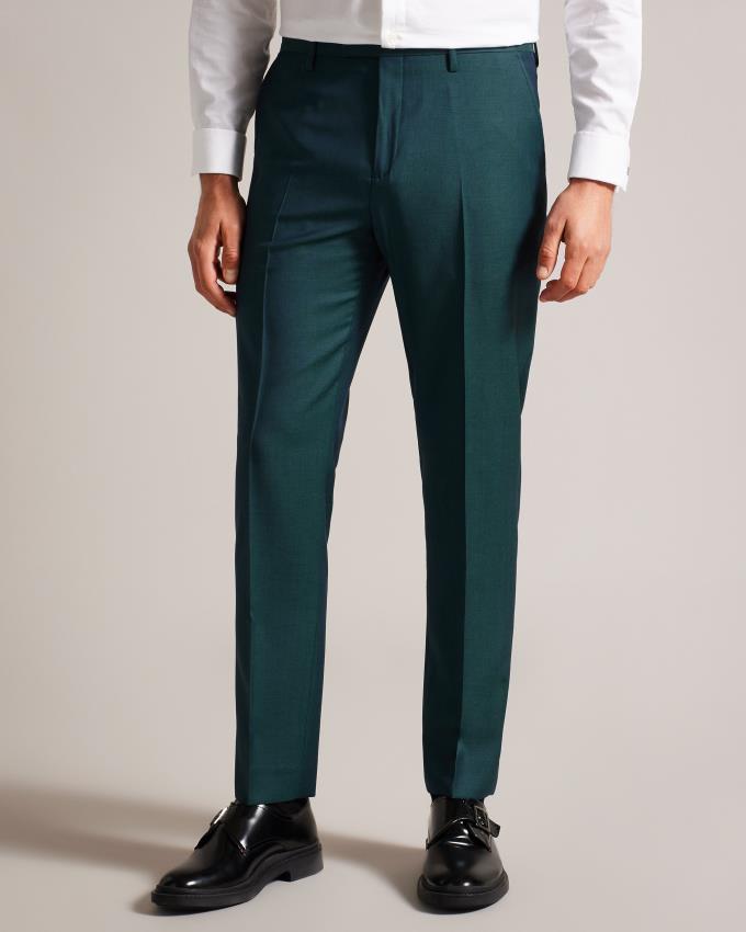 Pantalon Ted Baker Slim Wool Tonic Turquoise Bleu Homme | FIY-10630538